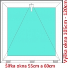 Plastov okna S SOFT rka 55 a 60cm x vka 105-120cm